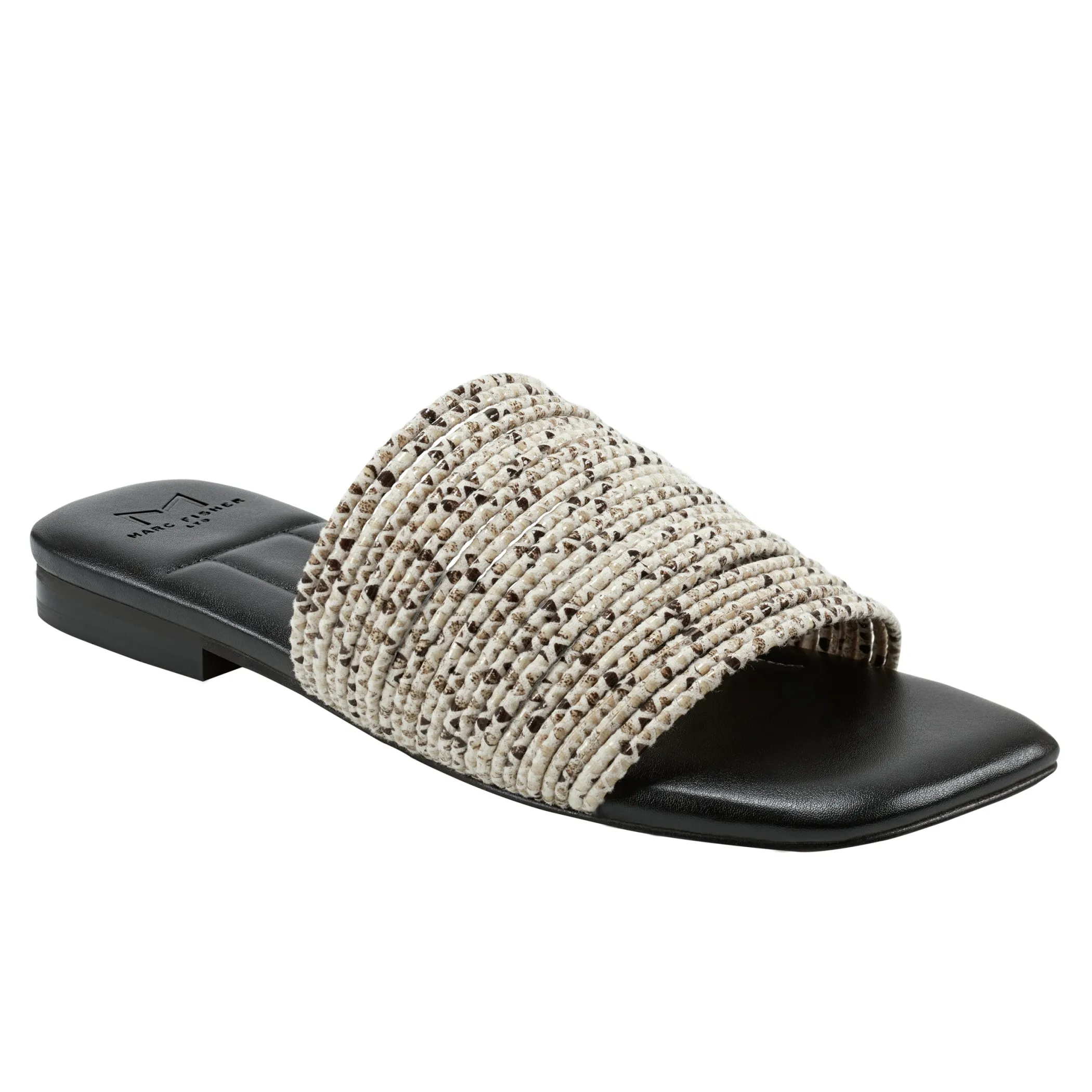 Discount Marc Fisher Maddie Flat Sandal Black Multi