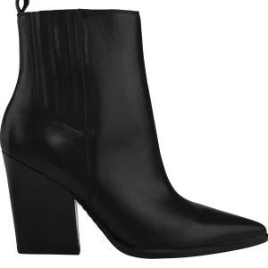 Cheap Marc Fisher Mariel Heeled Western Bootie Black Leather