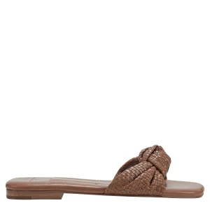 Flash Sale Marc Fisher Marlon Flat Slide Sandal Luggage Brown Leather
