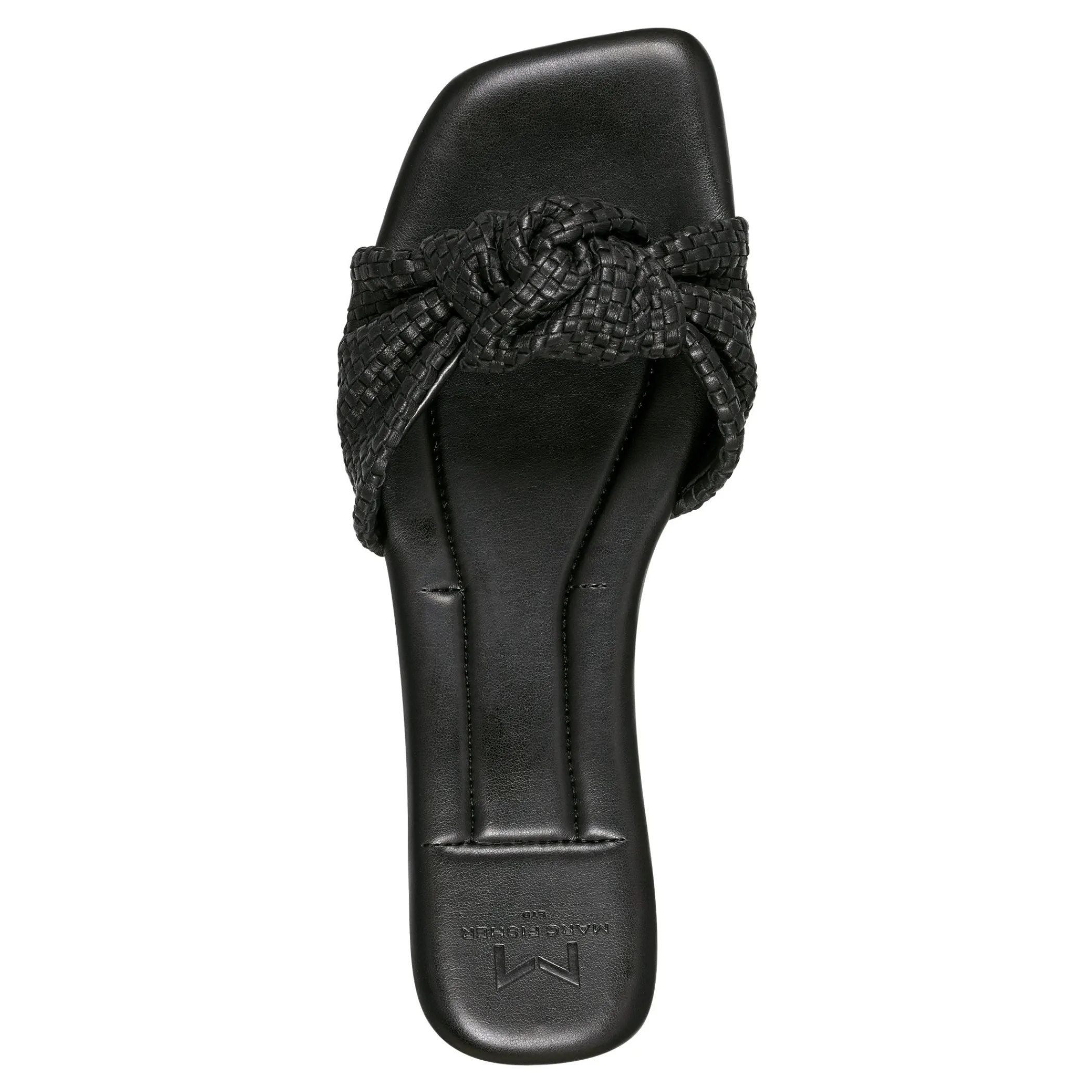 Best Marc Fisher Marlon Flat Slide Sandal Black Leather