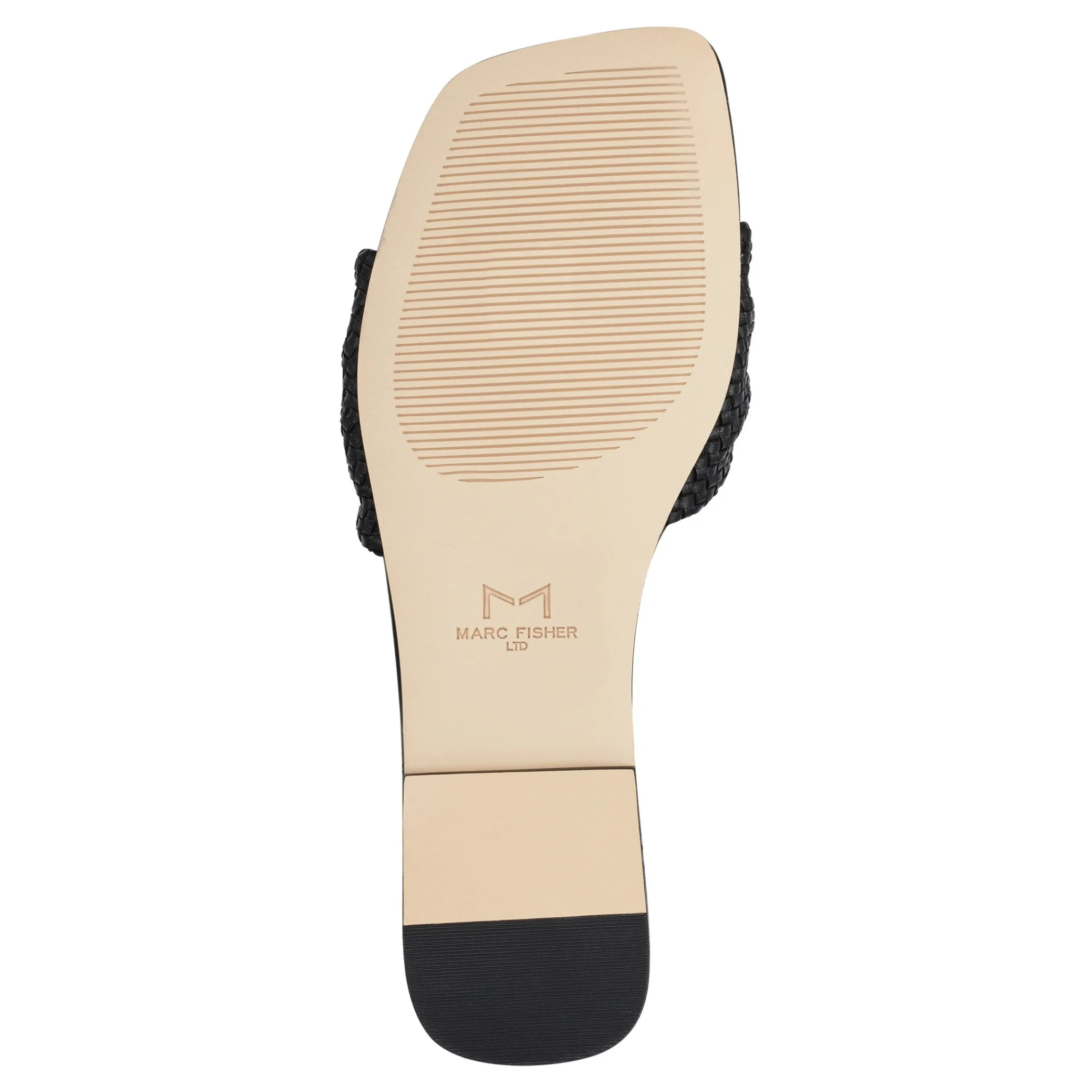 Best Marc Fisher Marlon Flat Slide Sandal Black Leather