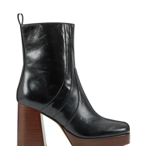 Hot Marc Fisher Marra Block Heel Bootie Black Leather
