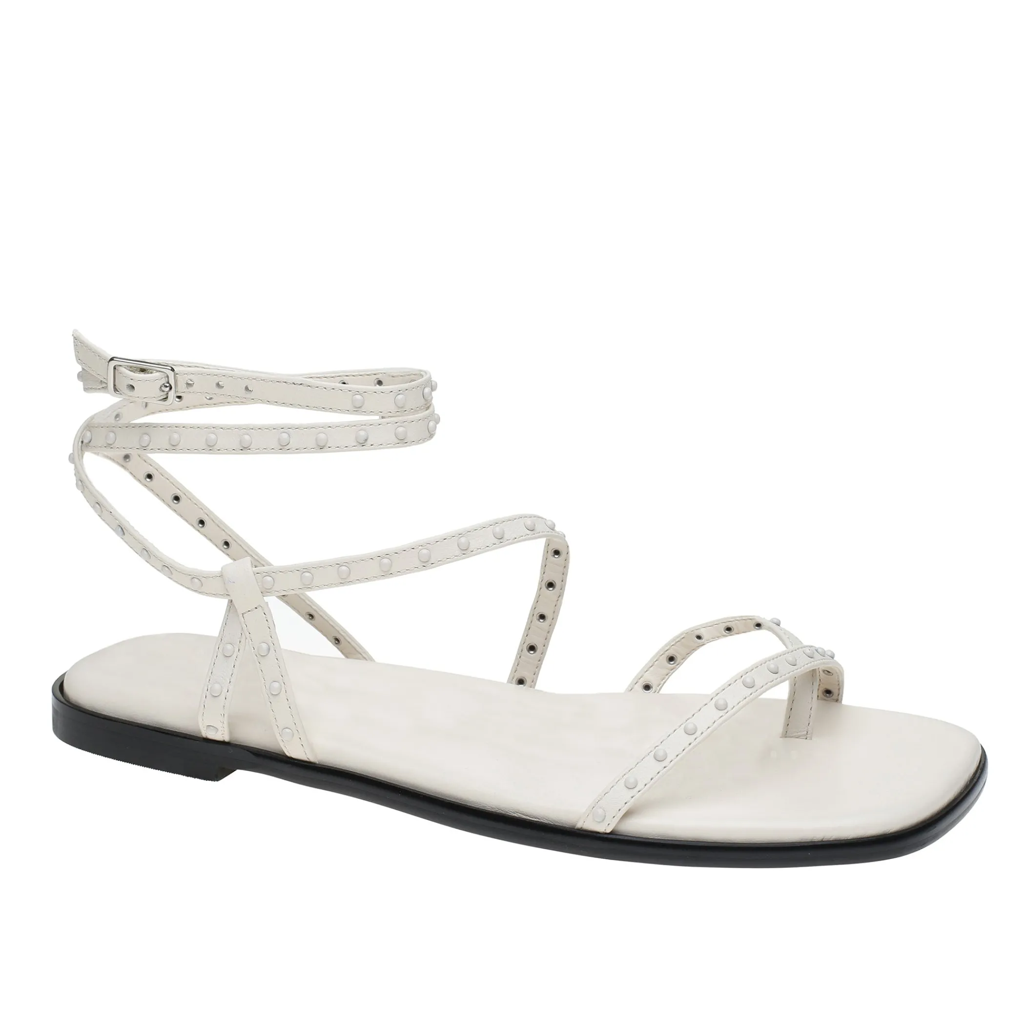 Sale Marc Fisher Nalica Flat Sandal White Leather