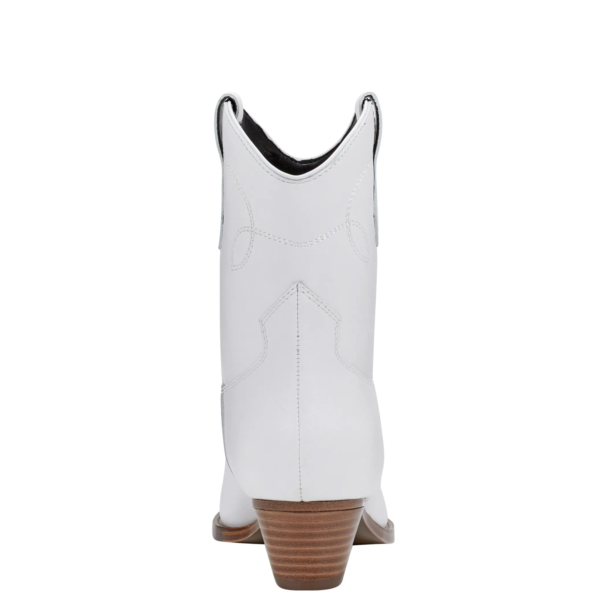 Cheap Marc Fisher Nonie Western Ankle Bootie White Leather