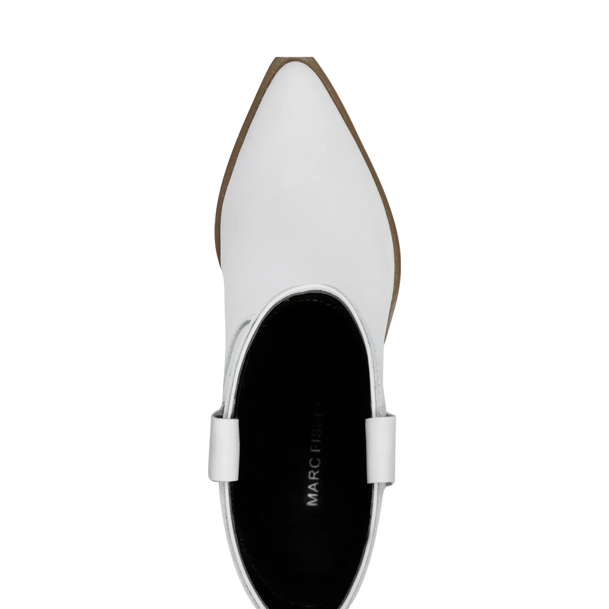 Cheap Marc Fisher Nonie Western Ankle Bootie White Leather