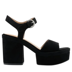 Cheap Marc Fisher Normi Platform Sandal Black Suede