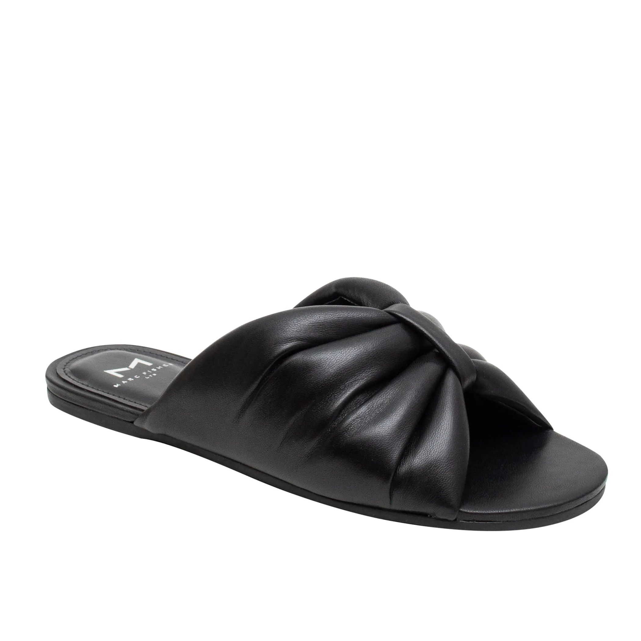 Cheap Marc Fisher Olita Flat Slide Sandal Black