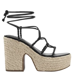 Cheap Marc Fisher Oliver Espadrille Platform Sandal Black