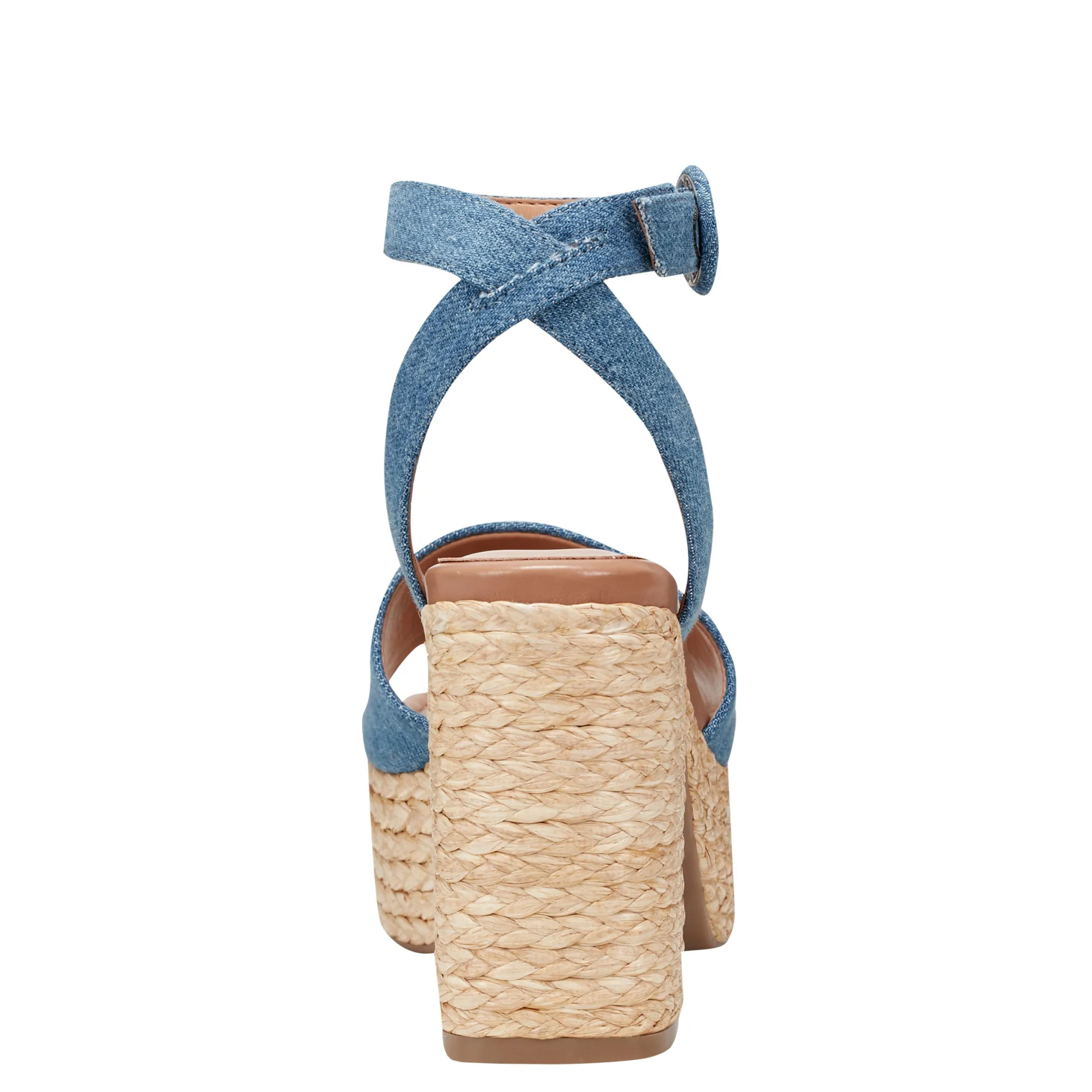 New Marc Fisher Palyca Platform Espadrille Sandal Denim