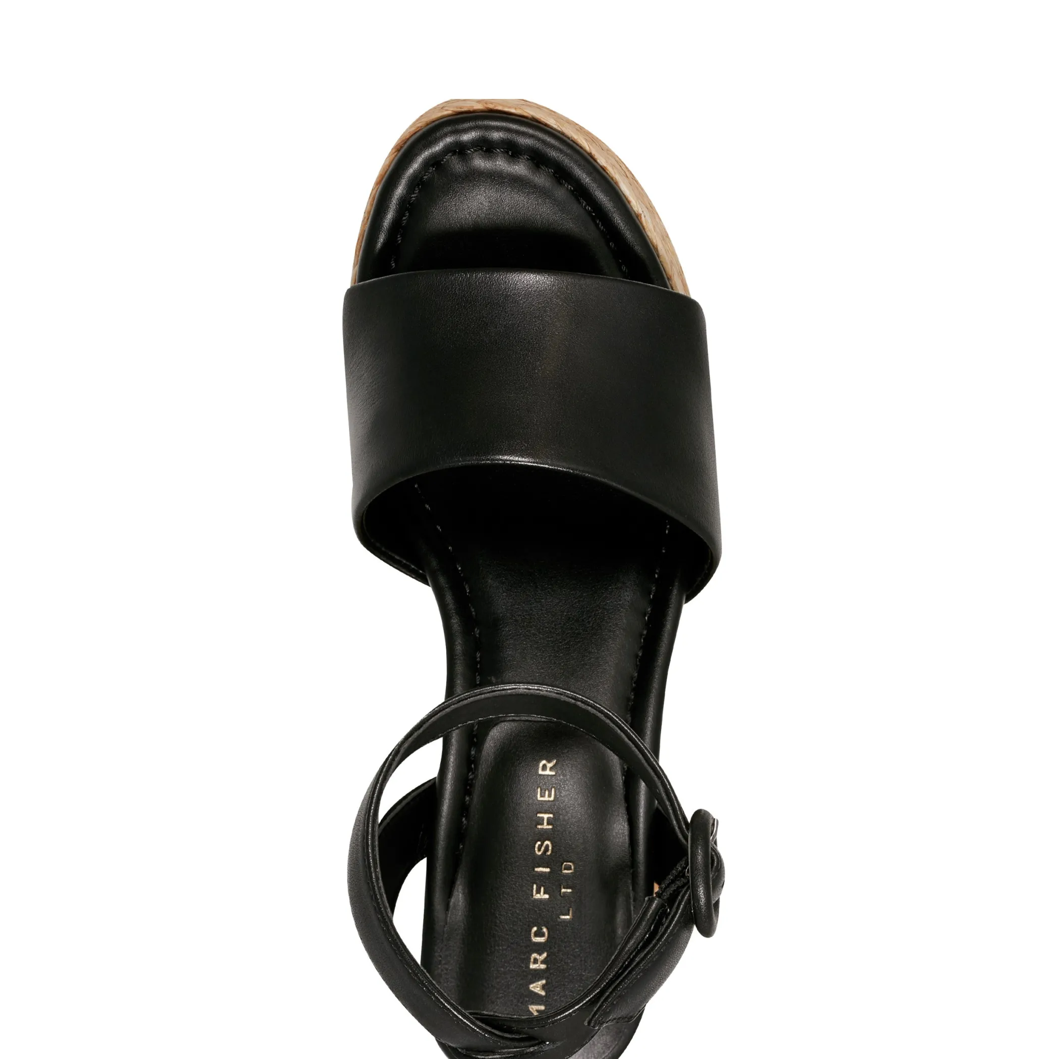 Cheap Marc Fisher Palyca Platform Espadrille Sandal Black Leather