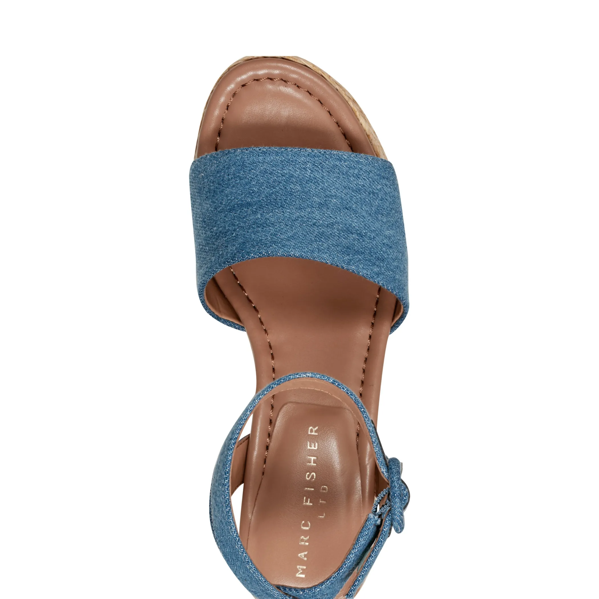 New Marc Fisher Palyca Platform Espadrille Sandal Denim