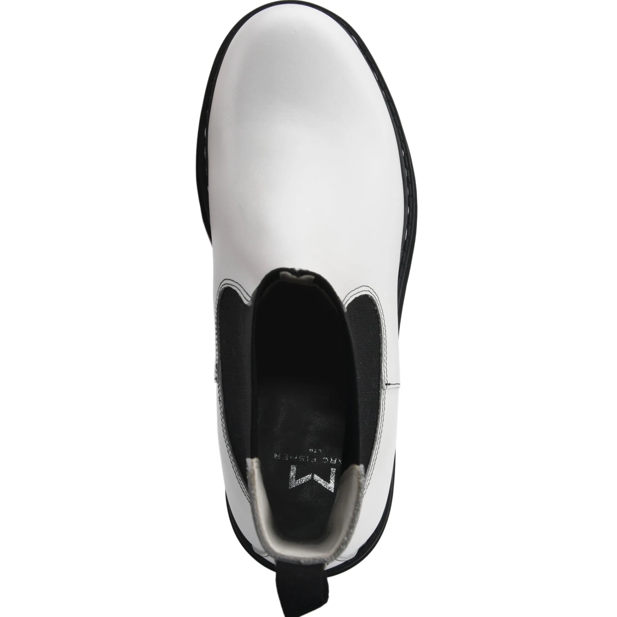 New Marc Fisher Patrick Chelsea Lugsole Bootie White Leather