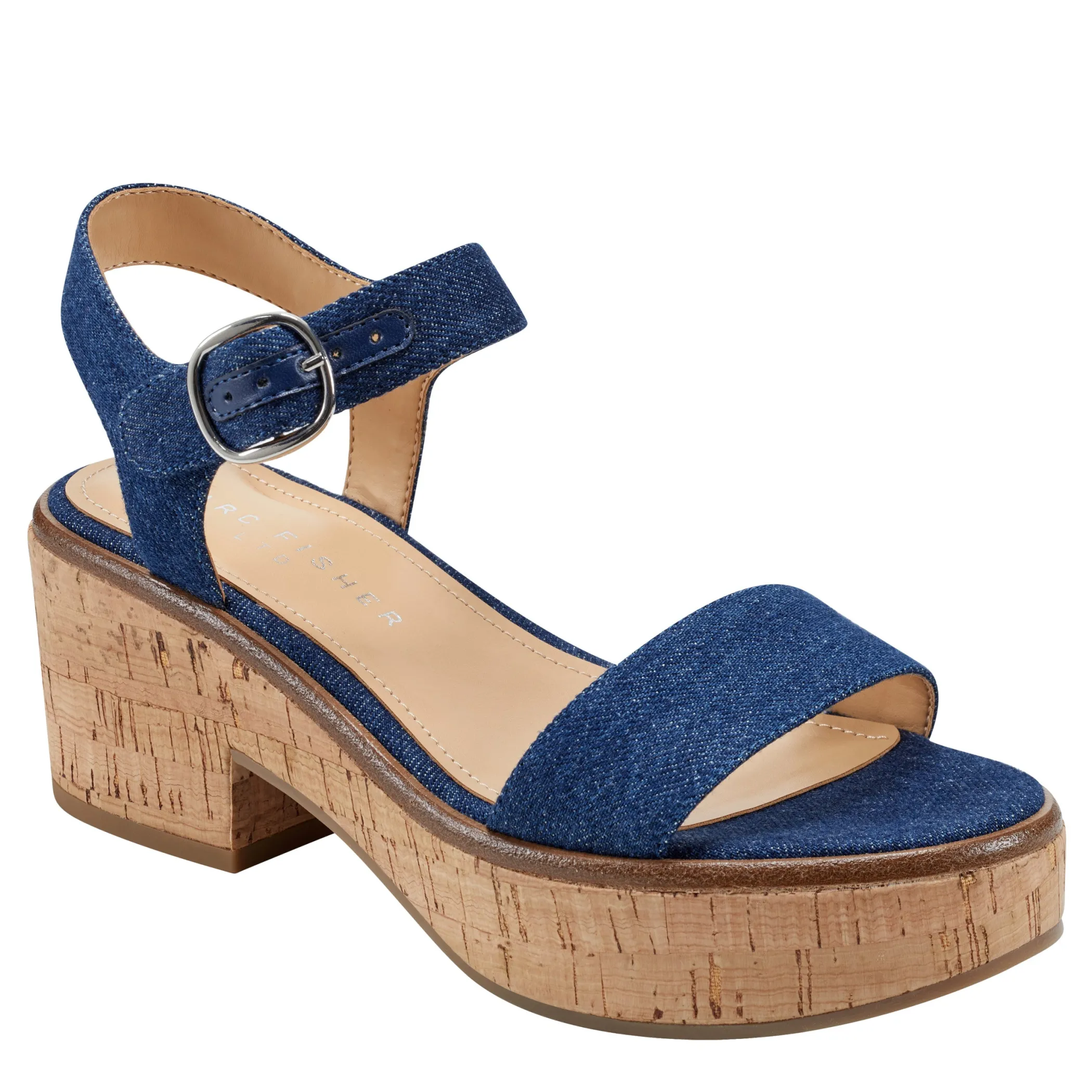 Sale Marc Fisher Quessa Platform Sandal Denim