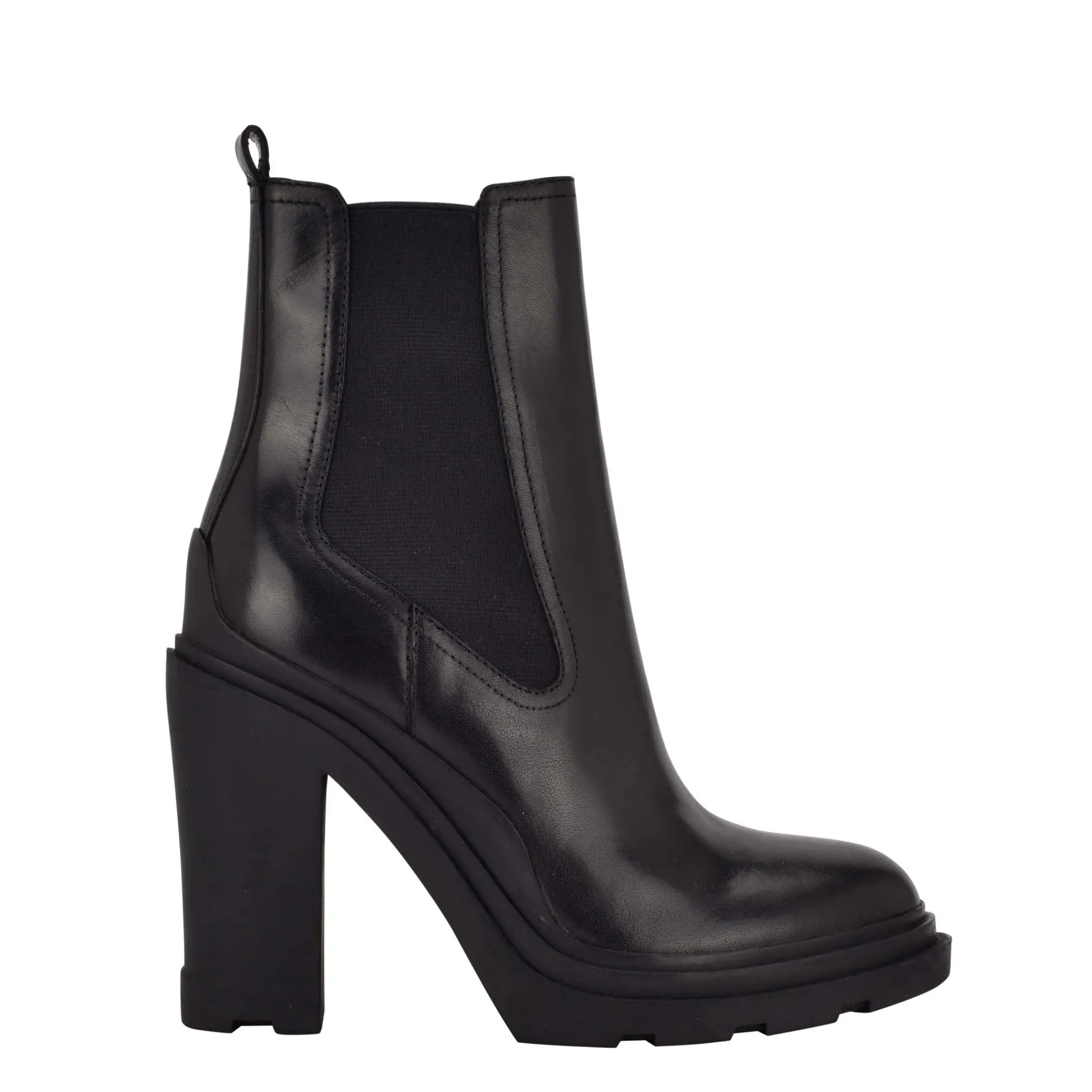 New Marc Fisher Ramio Heeled Chelsea Bootie Black Leather