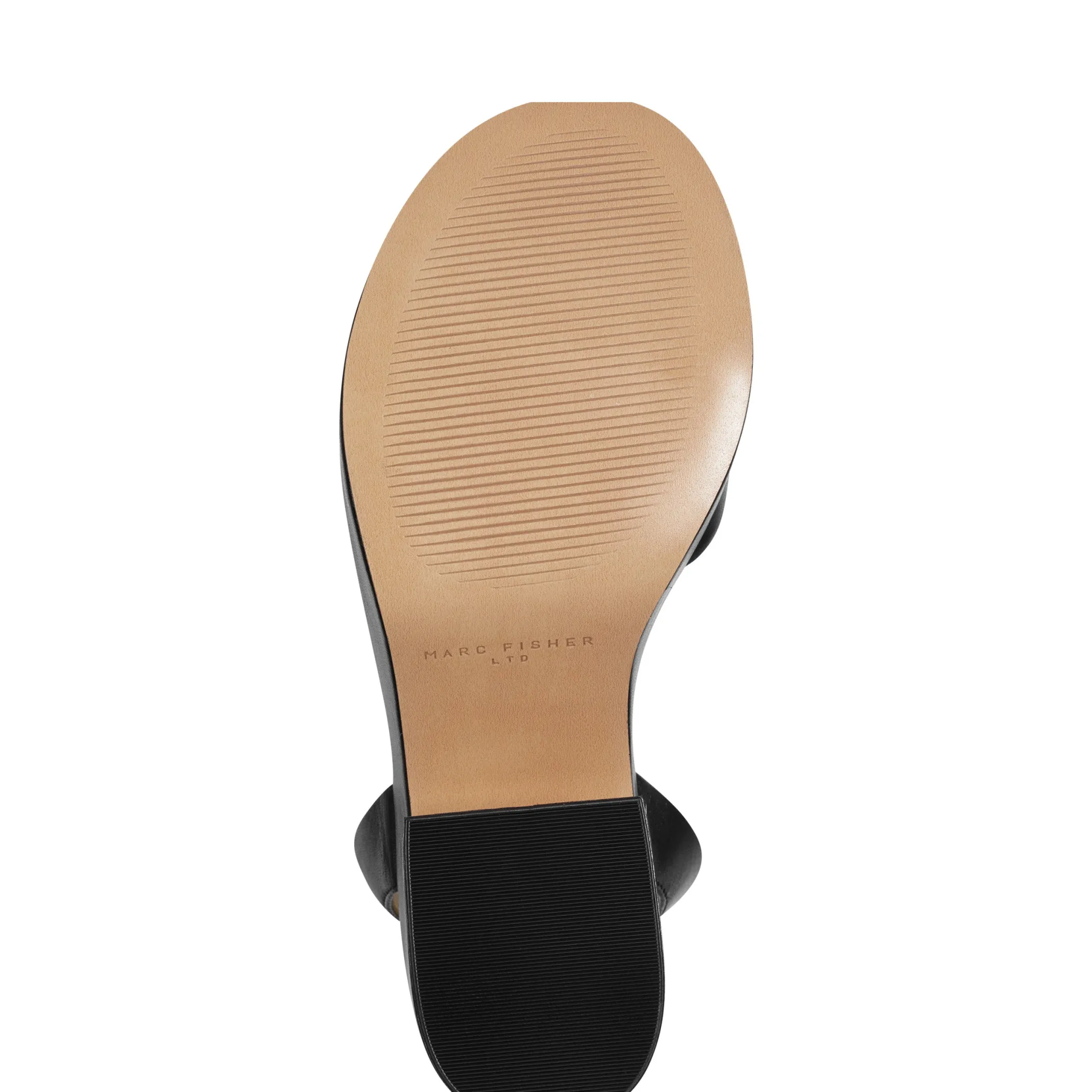Discount Marc Fisher Razza Block Heel Platform Sandal Black Leather