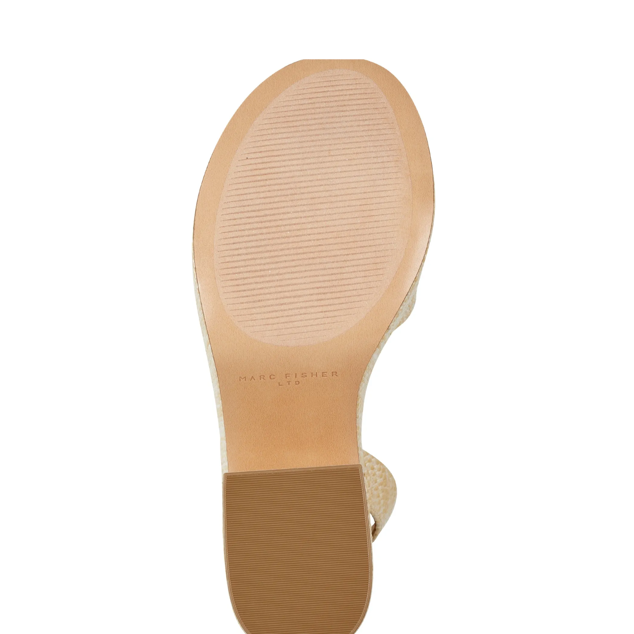 New Marc Fisher Razza Block Heel Platform Sandal Natural Raffia