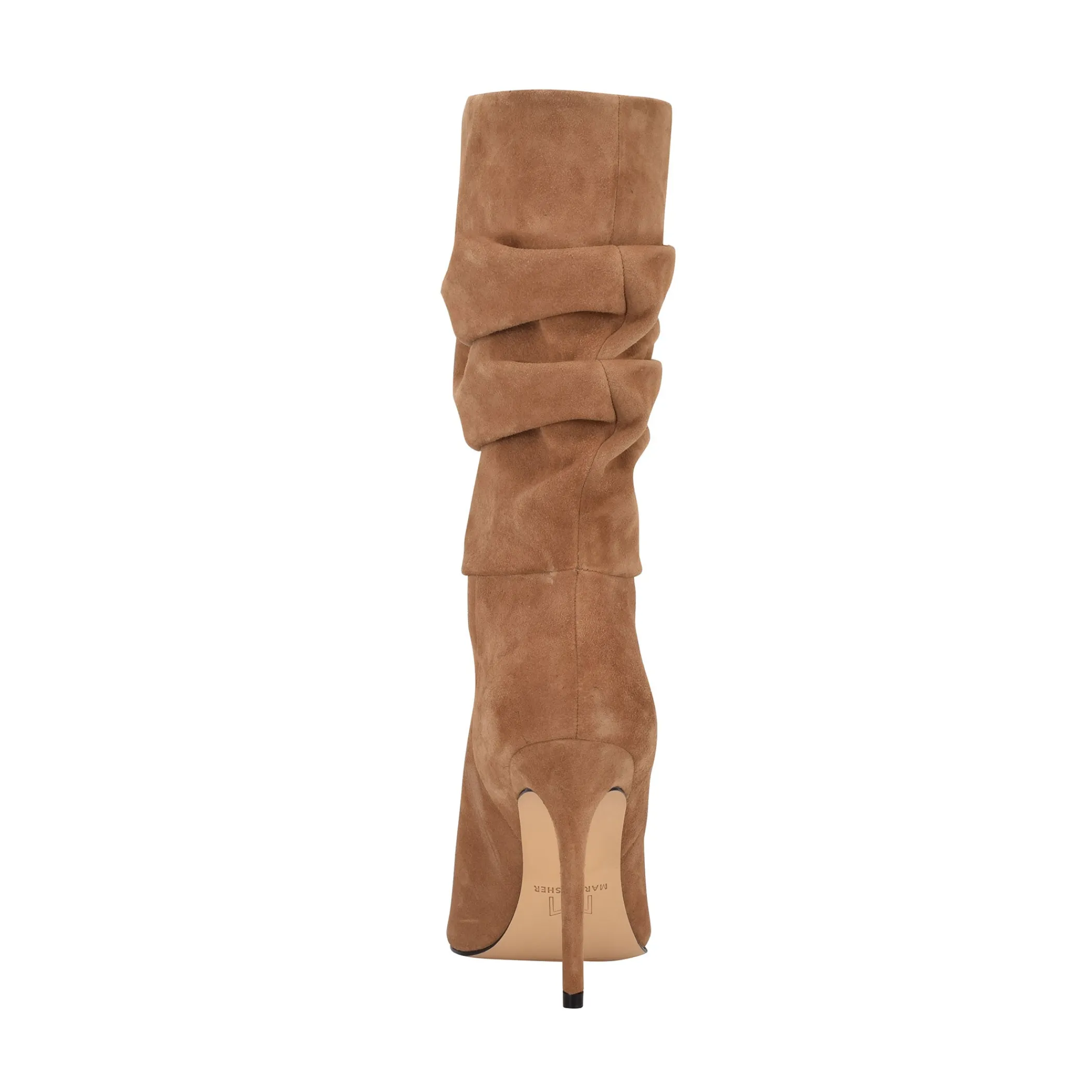 New Marc Fisher Romy Heeled Boot Cognac Suede