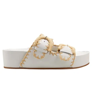 Fashion Marc Fisher Solea Buckle Footbed Sandal Chic Cream