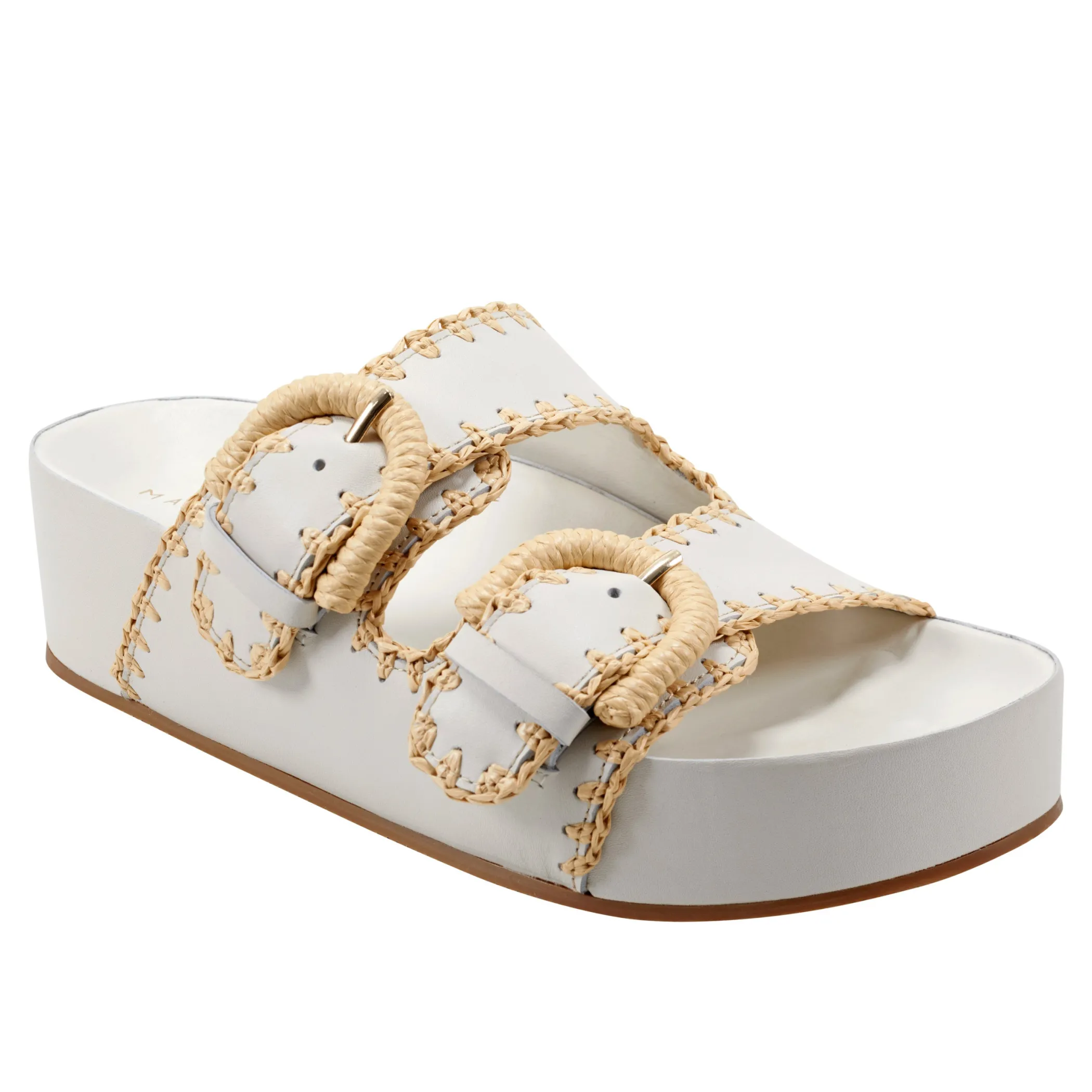 Fashion Marc Fisher Solea Buckle Footbed Sandal Chic Cream