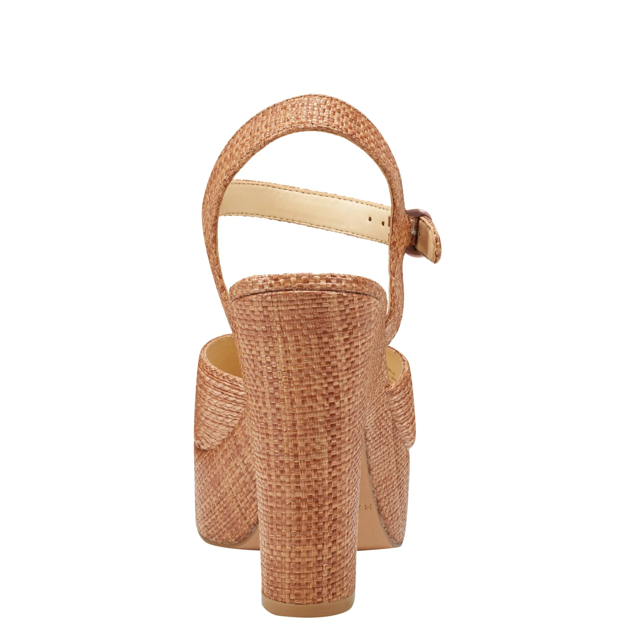 Hot Marc Fisher Starla Block Heel Platform Sandal Brown Raffia