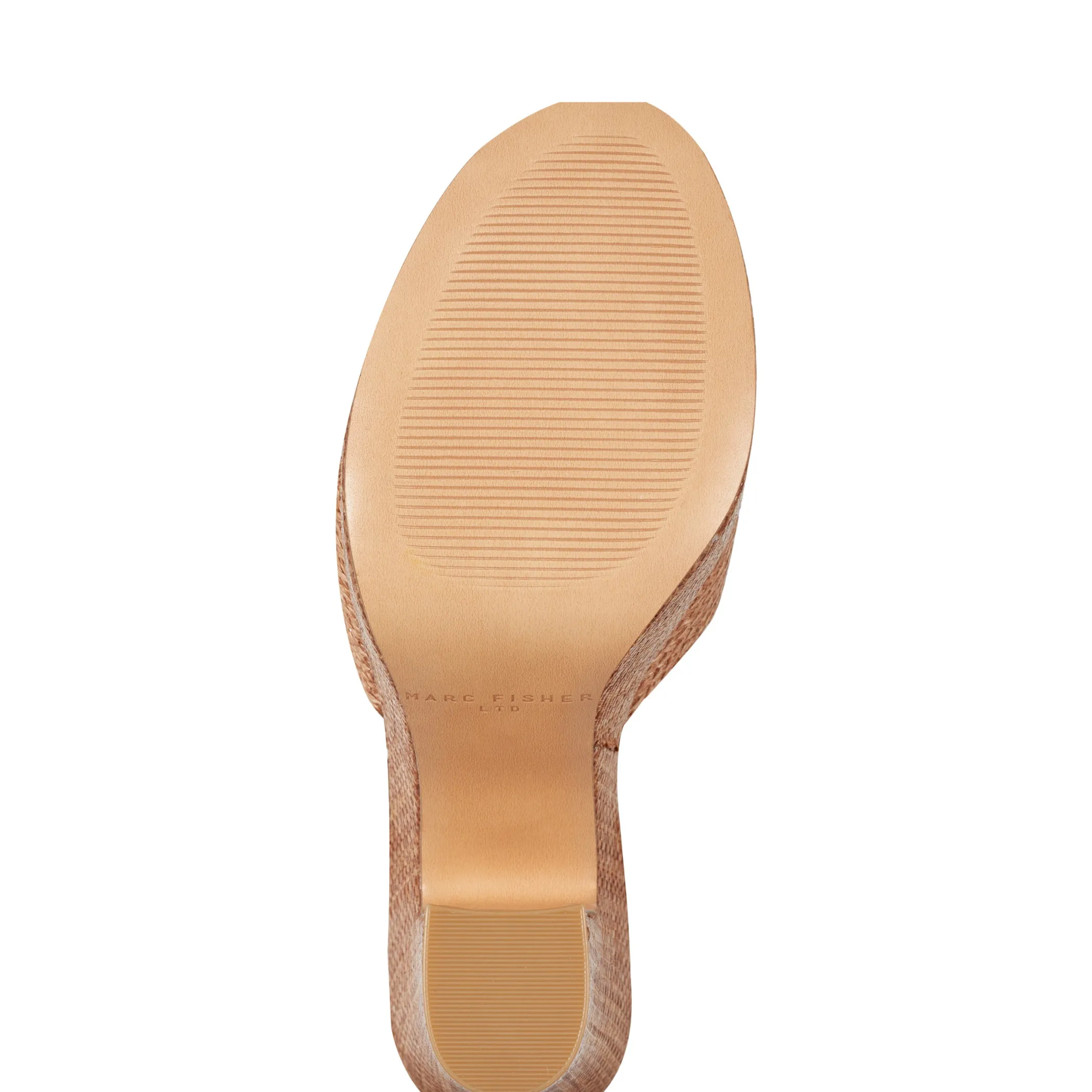 Hot Marc Fisher Starla Block Heel Platform Sandal Brown Raffia
