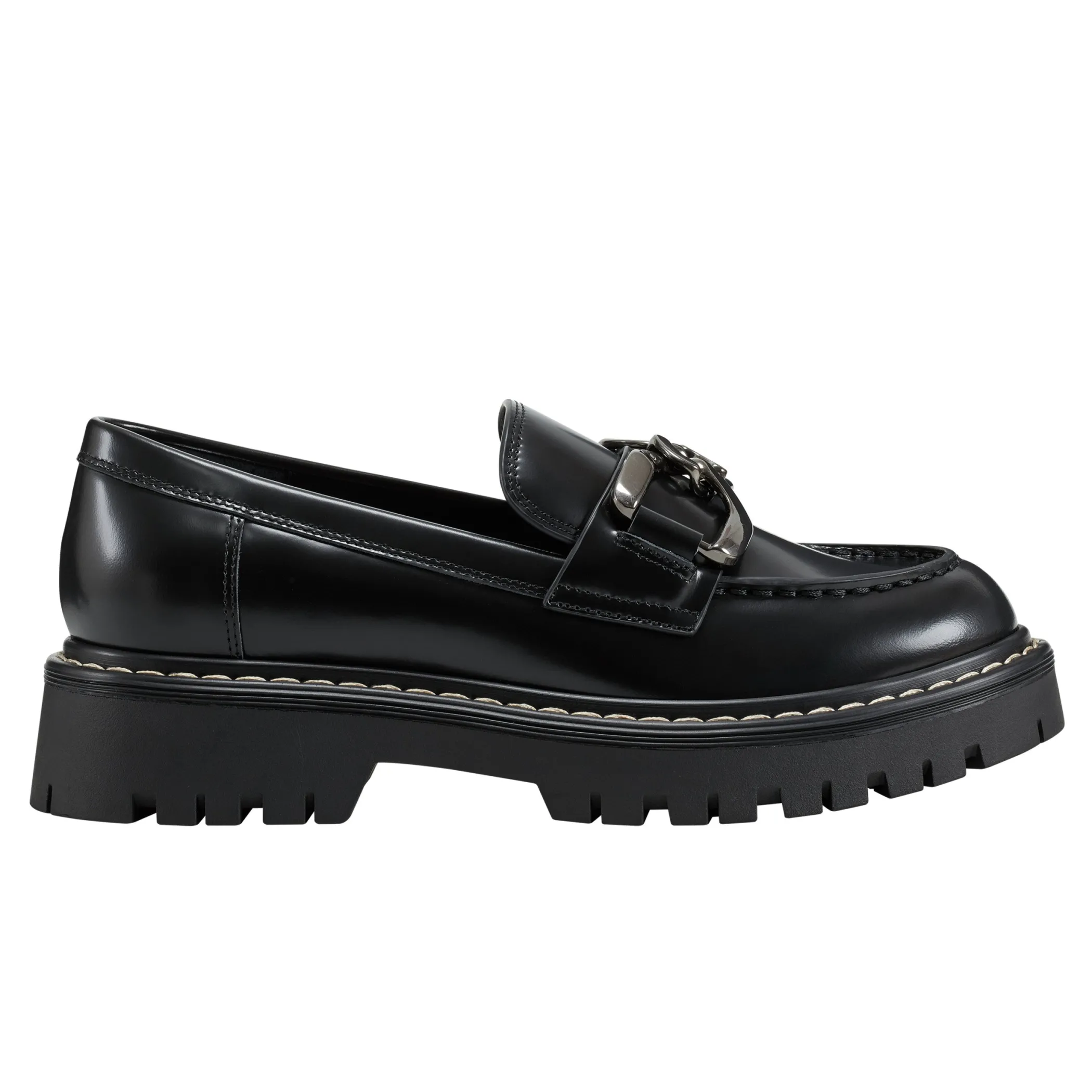 Best Marc Fisher Trisca Lug Sole Chain Loafer Black