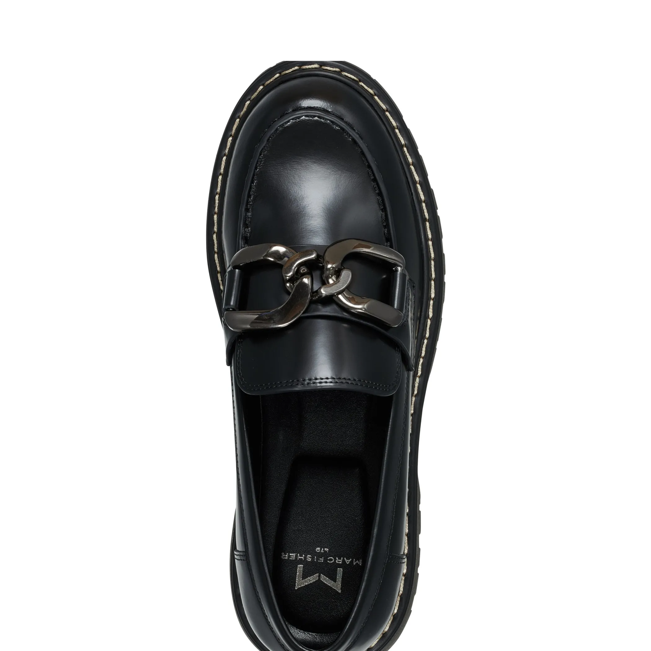 Best Marc Fisher Trisca Lug Sole Chain Loafer Black