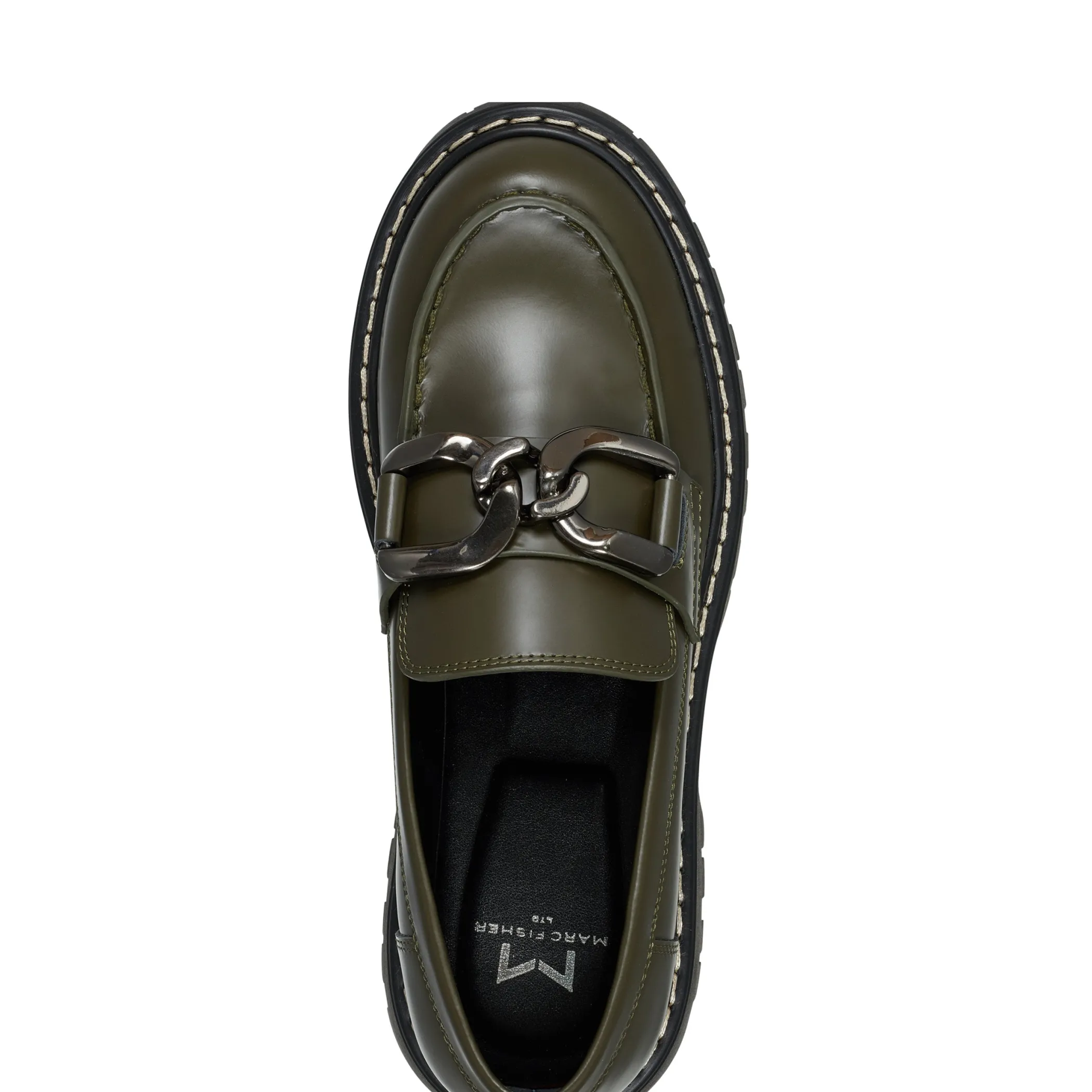 Store Marc Fisher Trisca Lug Sole Chain Loafer Olive