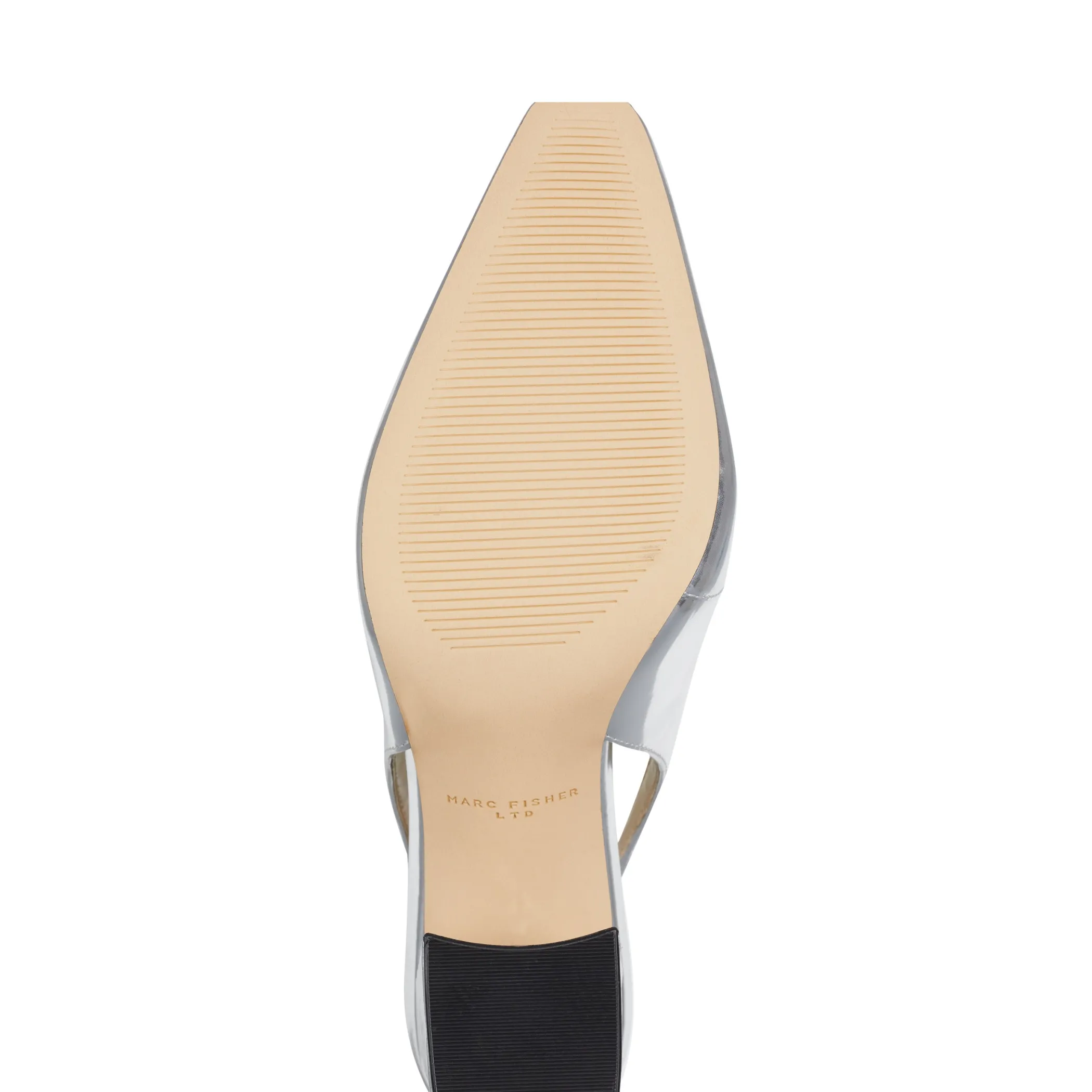 Best Sale Marc Fisher Valinda Slingback Heel Silver Leather