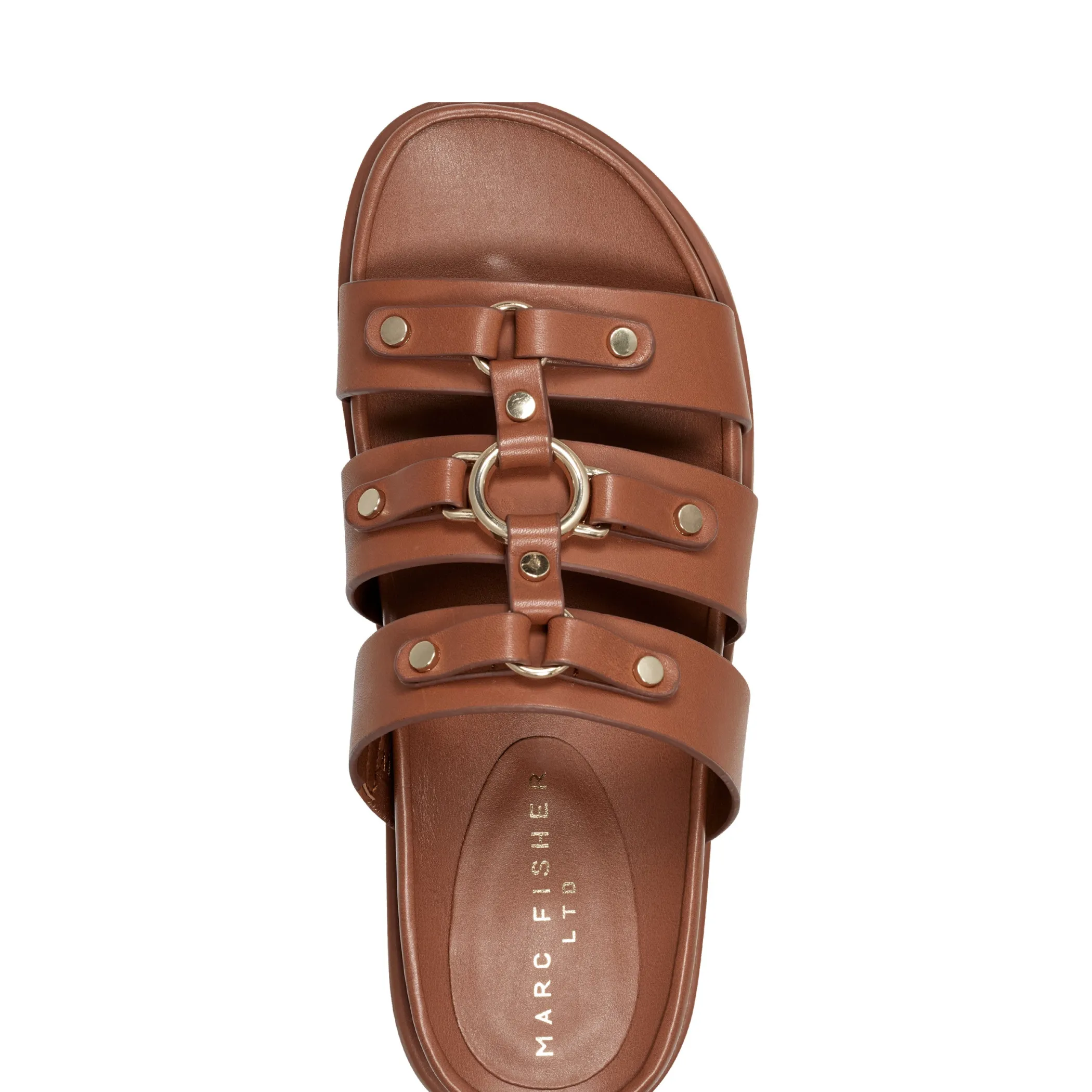 Cheap Marc Fisher Verity Flat Footbed Sandal Brown