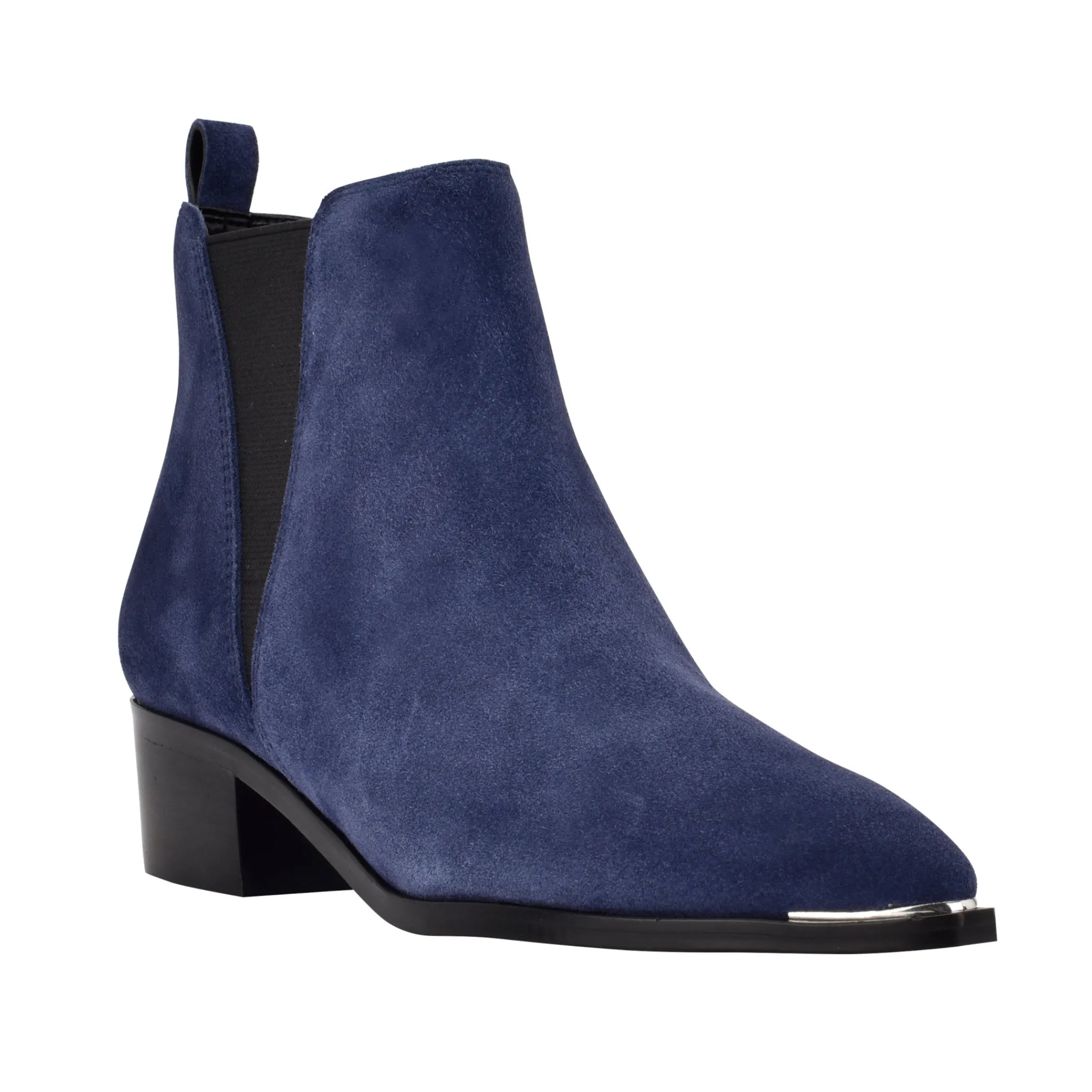 New Marc Fisher Yale Pointy Toe Chelsea Bootie Indigo Suede