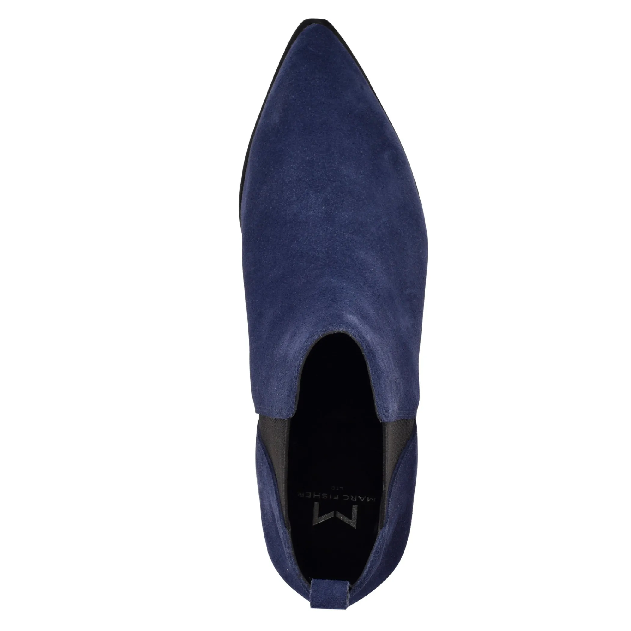 New Marc Fisher Yale Pointy Toe Chelsea Bootie Indigo Suede