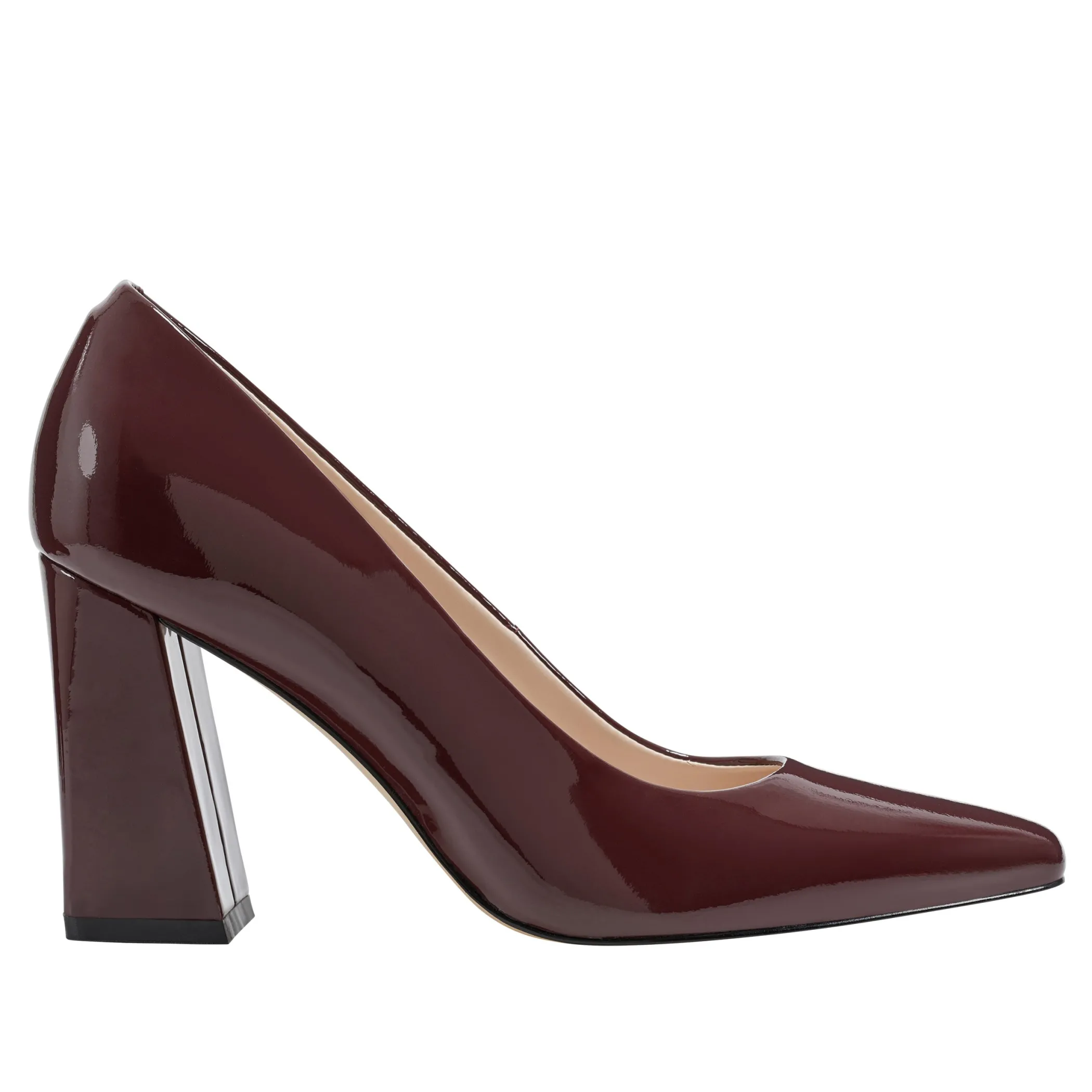 Best Marc Fisher Yalina Block Heel Pump Burgondy Patent