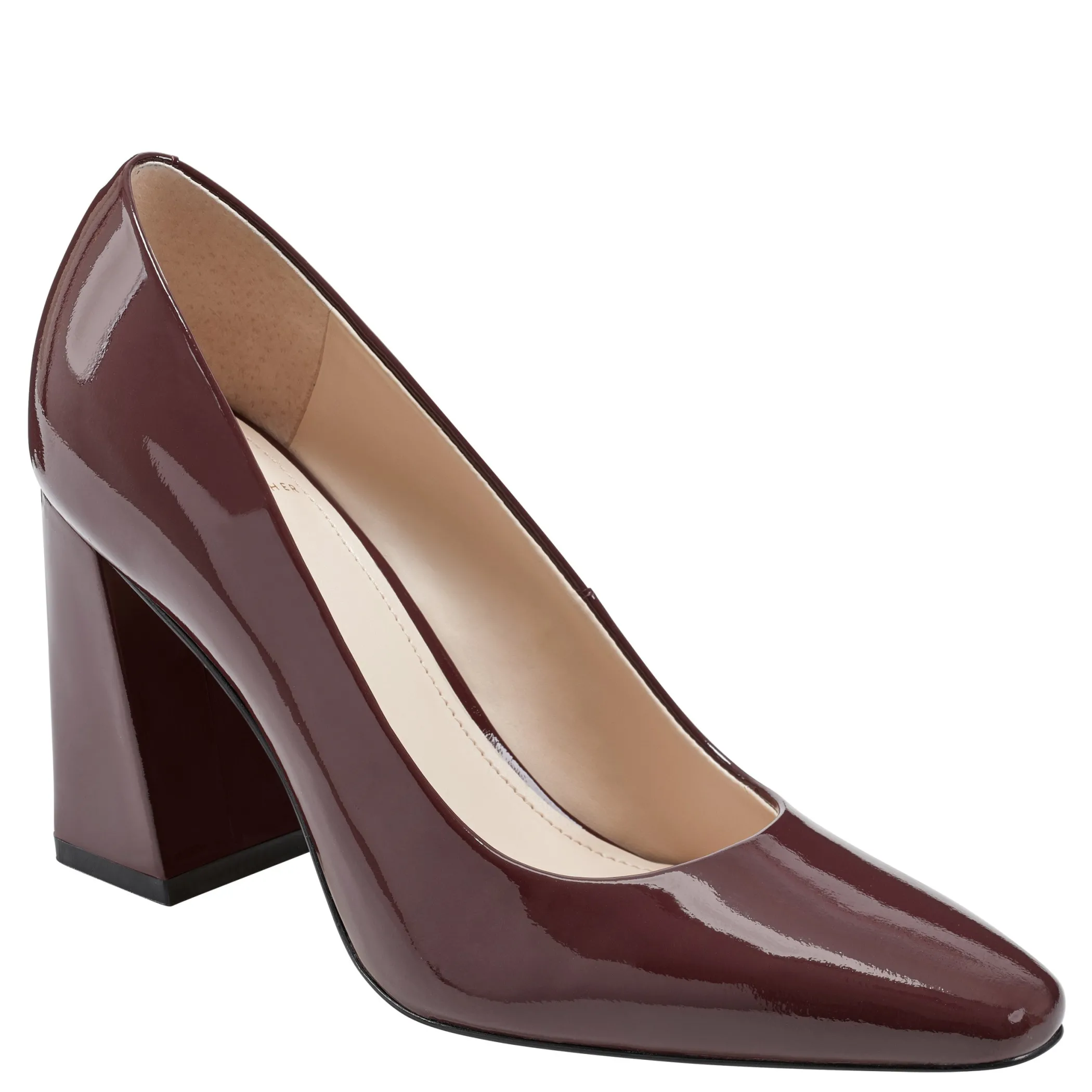 Best Marc Fisher Yalina Block Heel Pump Burgondy Patent