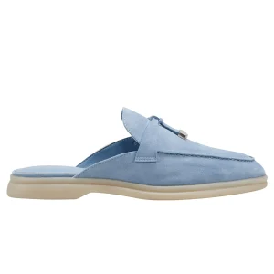 Best Sale Marc Fisher Yarila Loafer Mule Light Blue Suede