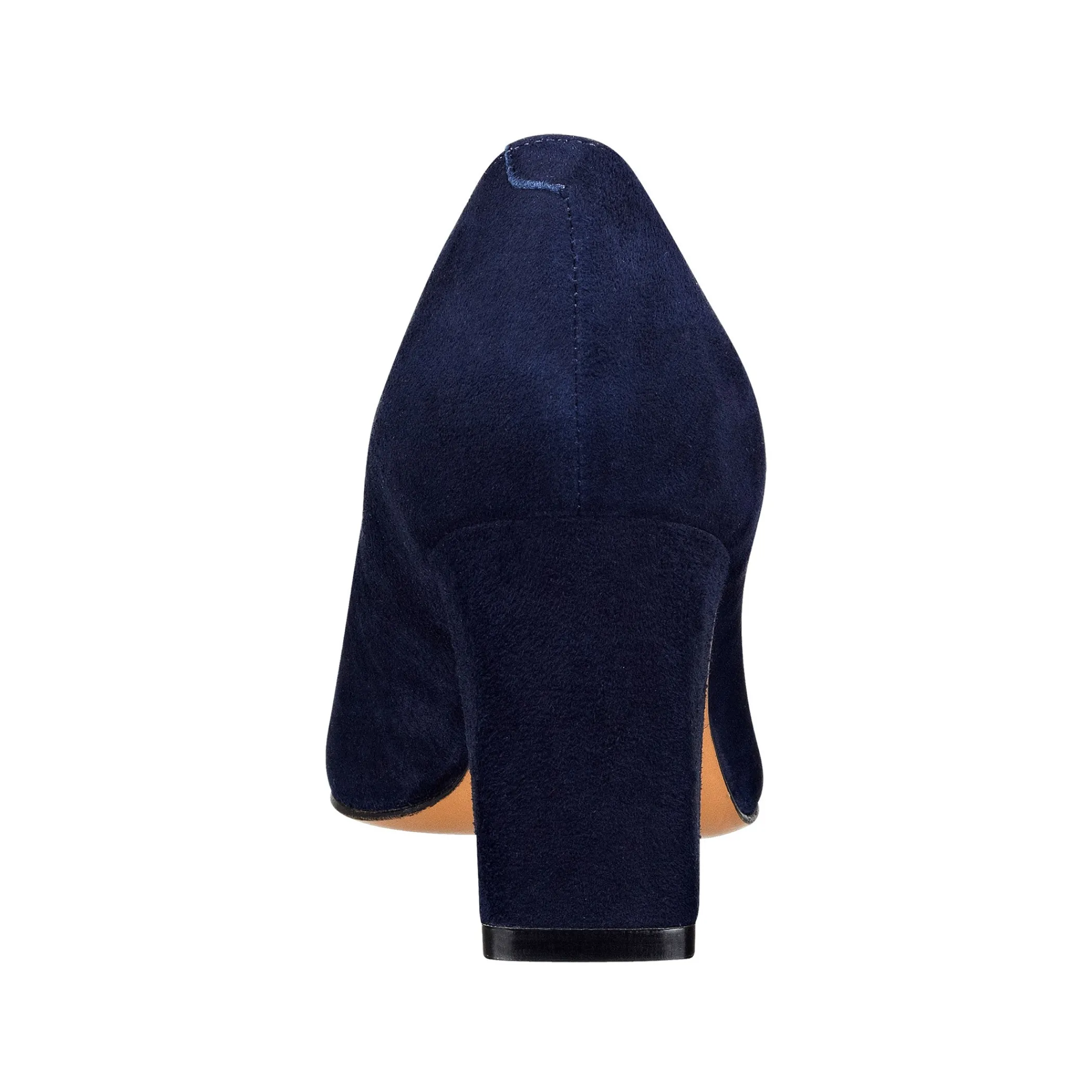 Outlet Marc Fisher Zala Block Heel Pointy Toe Pump NAVY SUEDE