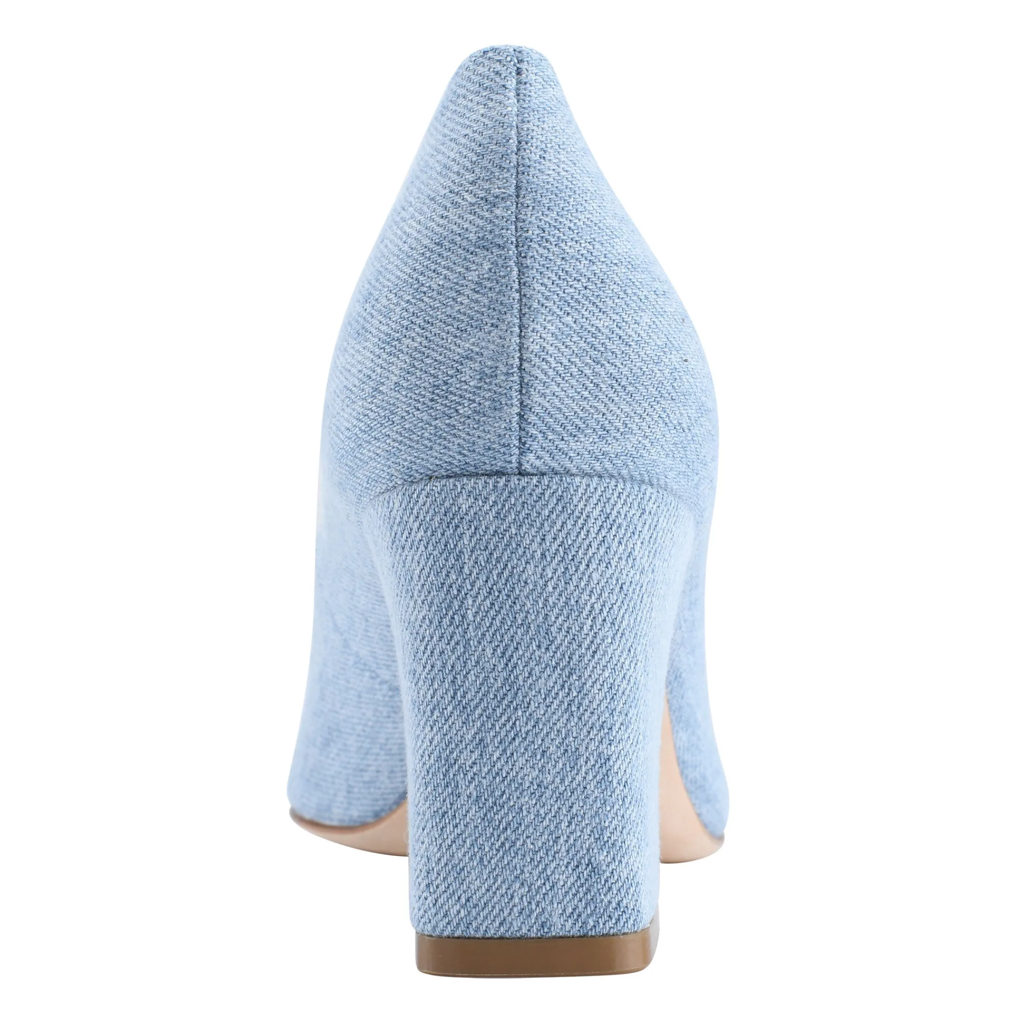Discount Marc Fisher Zala Block Heel Pointy Toe Pump Light Blue Denim