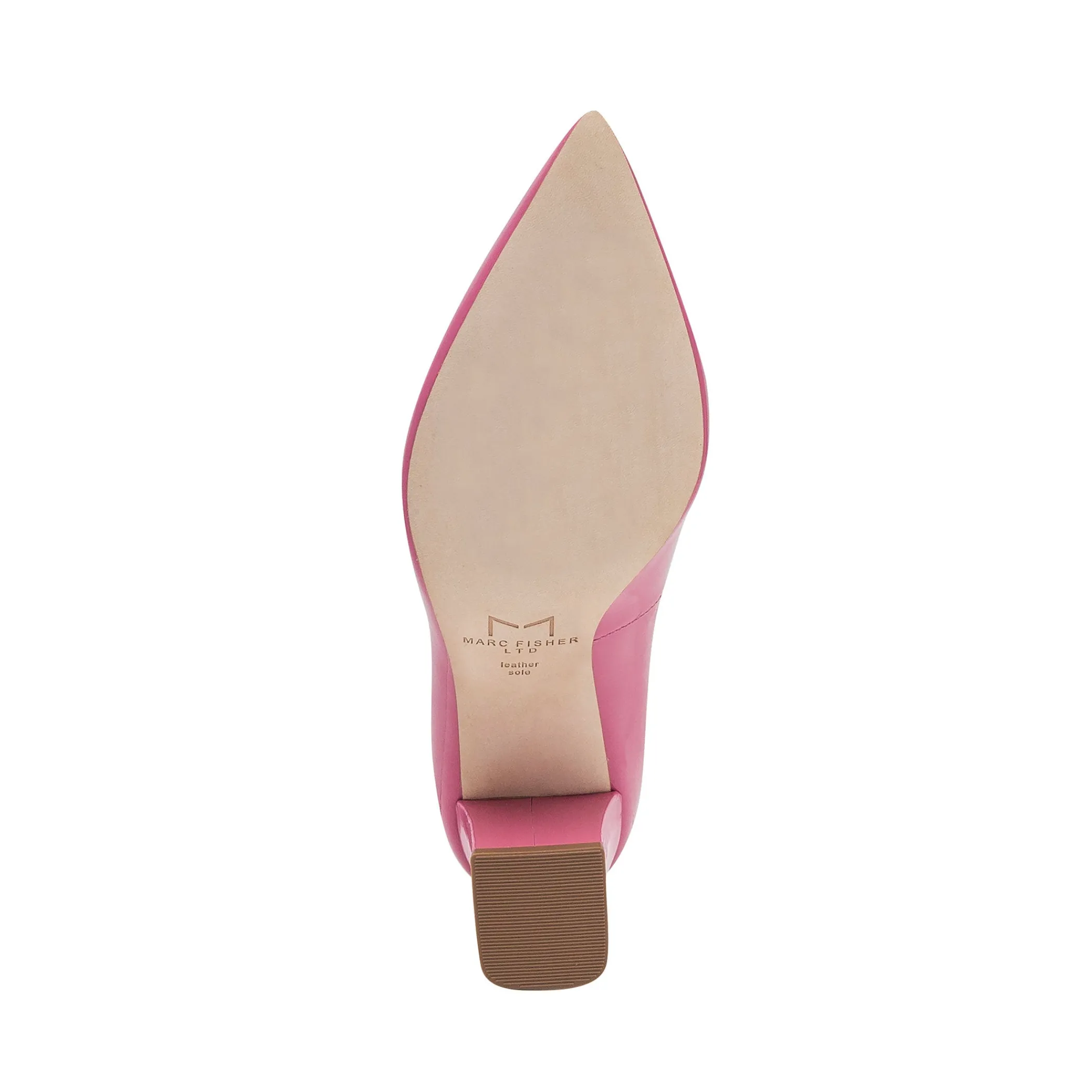 Discount Marc Fisher Zala Block Heel Pointy Toe Pump Pink Patent Leather
