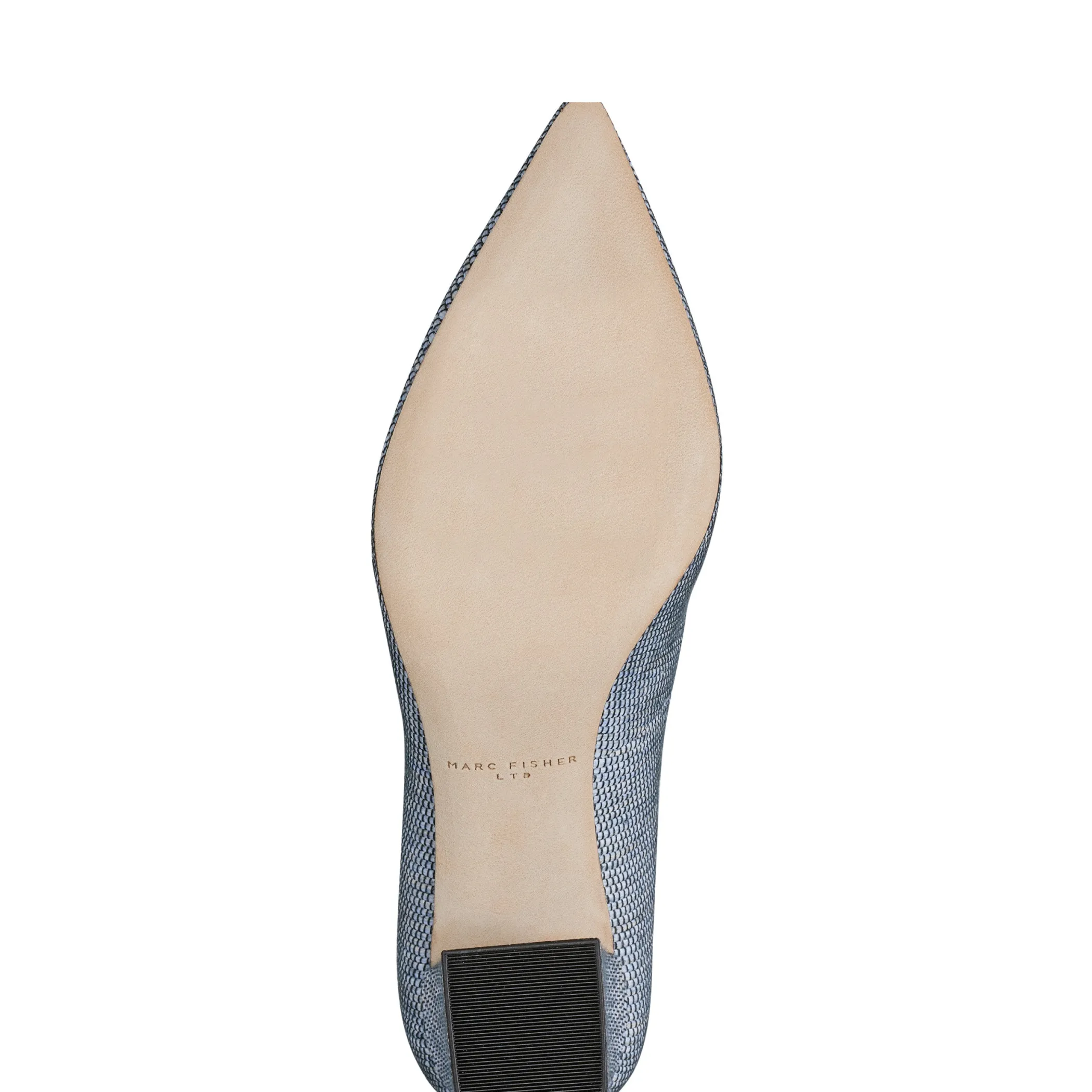 Discount Marc Fisher Zala Block Heel Pointy Toe Pump Navy Raffia Multi